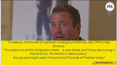 Tim Ballard, the founder of Operation Underground Railroad, tells TPM's Libby Emmons: