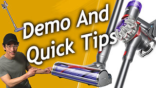 Dyson V8 Cordless Vacuum Demo, Battery Life Tips, V8 Plus Attachments, Product Links