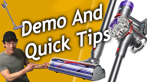 Dyson V8 Cordless Vacuum Demo, Battery Life Tips, V8 Plus Attachments, Product Links