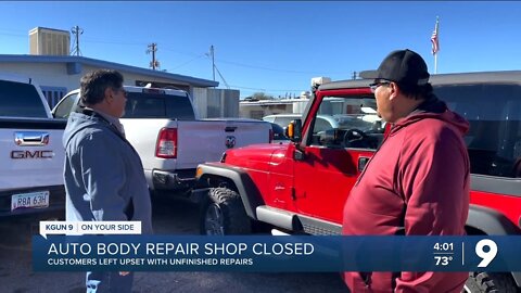 Tucson auto body shop closes leaving customers upset with lack of fixes