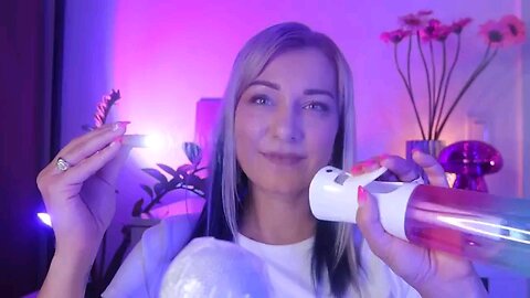 Echo ASMR for relaxation and sleep -- Tapping_ Water sounds_ Light trigger