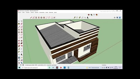 fachada na casa pequena +moderna (SketchUp)