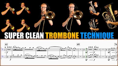 Super clean Trombone Technique in "My Spirit Be Joyful" by J.S.Bach. Sheet music Play Along!