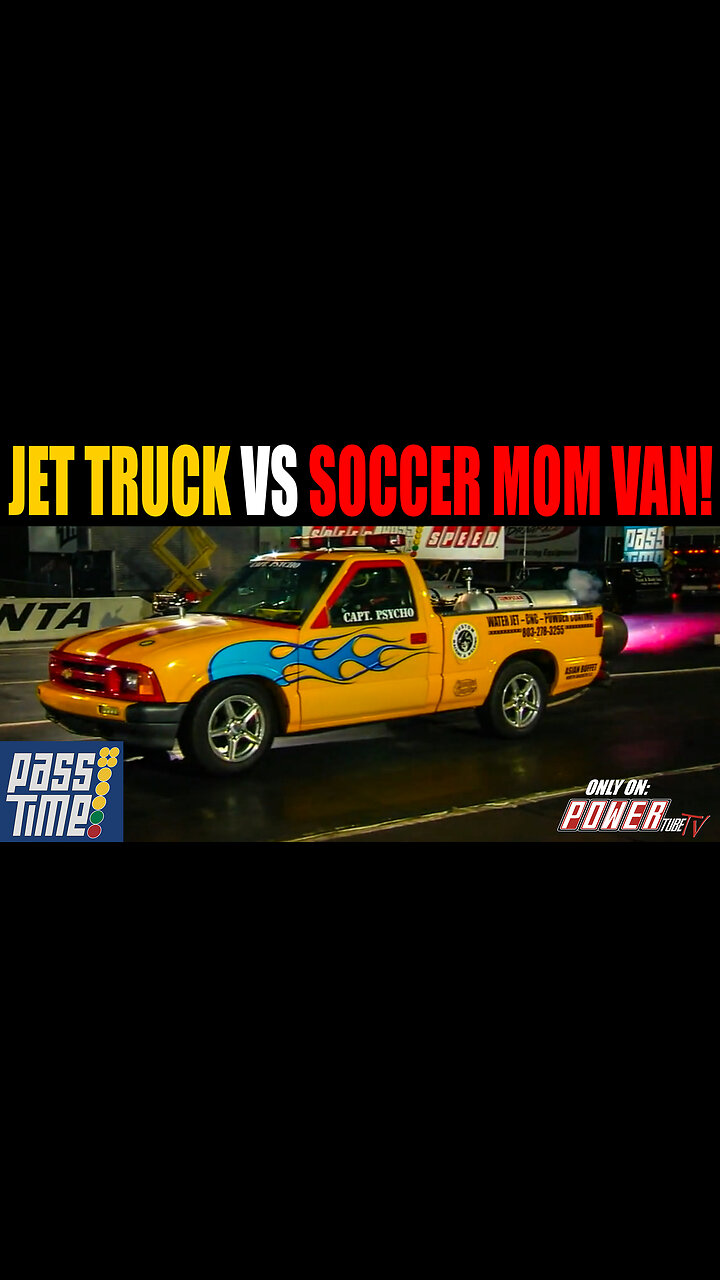 PASS TIME - Insane Jet Truck VS Soccer Mom Van On Pass Time!