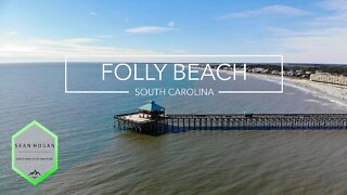 Folly Beach Winter Day, SC -- Drone Footage