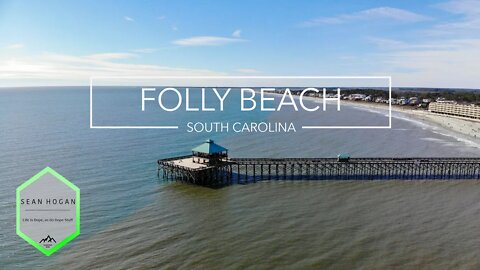 Folly Beach Winter Day, SC -- Drone Footage