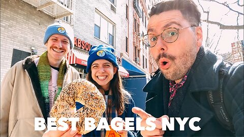New York City LIVE: Exploring Best Bagels in Uptown Manhattan w/ Marathon Walkers: Mike & Jessi