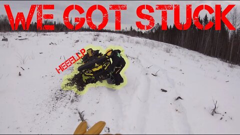 We Got Stuck in deep snow - Winter rip Can-am Outlander 850