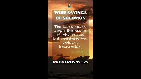 Proverbs 15:25 | NRSV Bible | Wise Sayings of Solomon