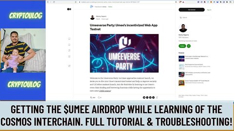 Getting The $UMEE Airdrop While Learning Of The Cosmos Interchain. Full Tutorial & Troubleshooting!