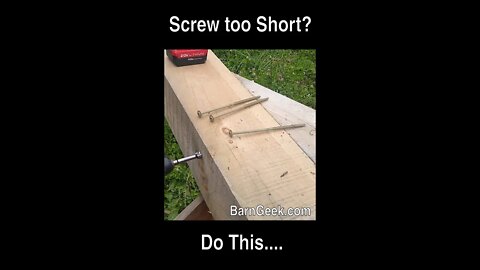 Screw too Short? Do this! #short