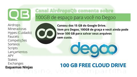 #Dica - #Degoo - Cansou do #drive bem vindos ao seu novo 100GB de #armazenamento.
