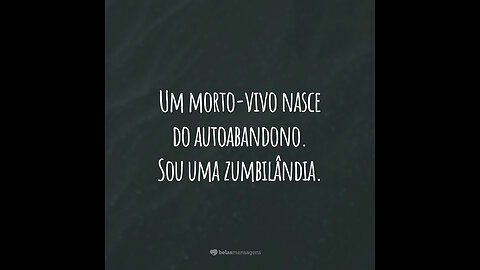 Hoje saí na rua e me senti um morto-vivo, desencantado diante de tudo!