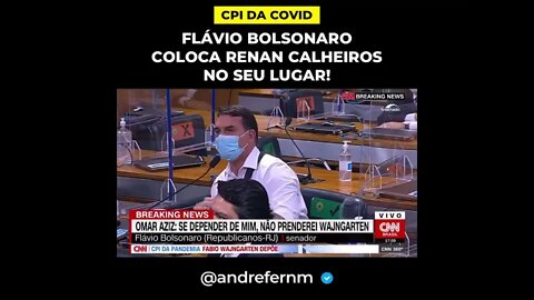 FLÁVIO BOLSONARO chama RENAN CALHEIROS de Vagabundo na CPI.