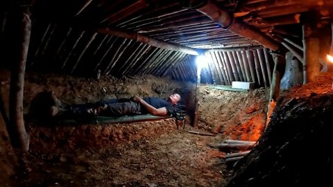 20- Dig a hole to build an underground shelter with a built-in fireplace to live in for a year!