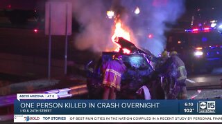 One person killed in fiery crash near I-10 and I-17 split in Phoenix