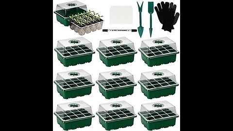 DERAYSION Seed Starter Tray 10 Pack Seed Trays Seedling with Humidity Dome Seed Starting Trays...