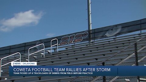 Coweta football team rallies after tornado