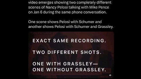 two different scenes of Nancy Pelosi talking Mike Pence Jan 6 during the same conversation.