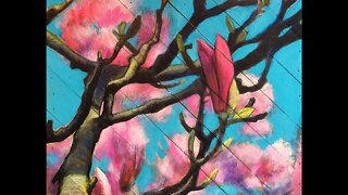 Time Lapse - Painting Spring Flowers With Acrylics