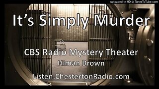 It's Simply Murder - CBS Radio Mystery Theatre