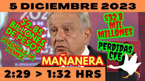 💩🐣👶 AMLITO | Mañanera *Martes 5 de Diciembre 2023* | El gansito veloz 2:29 a 1:32.