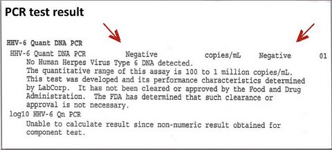 Human Herpesvirus 6 PCR Test - NEGATIVE Following Scalar Light Sessions