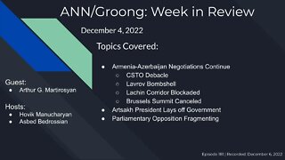 Armenia-Azerbaijan Negotiations | Artsakh Reshuffle | Opposition | Ep 181 - Dec 4, 2022