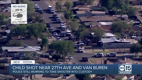 Police say a juvenile was shot near 27th Ave and Van Buren Monday