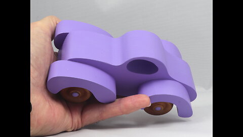 Wood Toy Car Handmade Finished With Lavender Paint and Amber Shellac Fat Fendered Coupe 1414798769