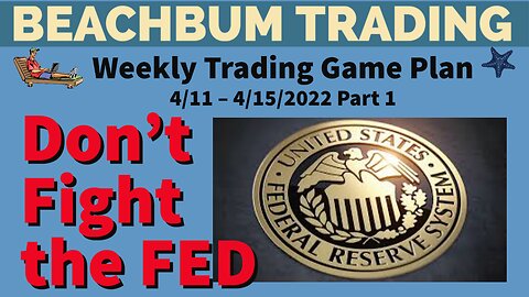 Don't Fight the Fed | Don't Fight the Tape | [Weekly Trading Game Plan] for 4/11 – 4/15/22 | Part 1