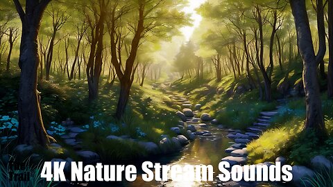 Ambient Nature Stream Sounds - Midday Forest | (AI) Audio Reactive Cinematic | Sunlight