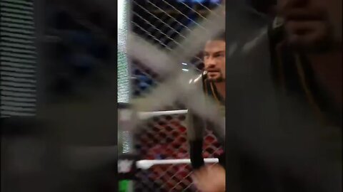 roman reigns spear brock lesnar through the cage. #romanreigns #brocklesnar