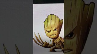 I Want to Draw ✍️ I Am Groot Marvel - Shorts Ideas 💡