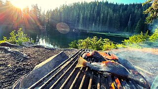 Family Camping a BEAUTIFUL PNW lake Catching Cutthroat Trout