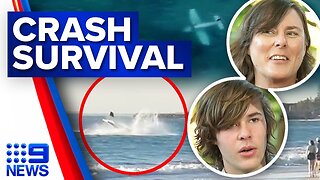 Mum and son recount plane crash into ocean at WA beach | 9 News Australia