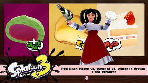 [Splatoon 3 (Splatfest)] Red Bean Paste vs. Custard vs. Whipped Cream Translated Final Results!