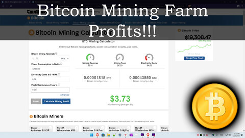 Bitcoin Mining Farm Profits! - How Much does S19 Pro Make?