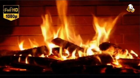 RED BRICK FIREPLACE. Rolling Thunder & Crackling Fire. For Relaxation, Meditation, Ambience & More.
