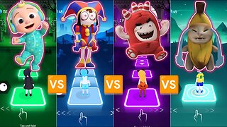 COCOMELON VS THE AMAZING DIGITAL CIRCUS VS ODDBODS VS BANANA CAT | Tiles Hop