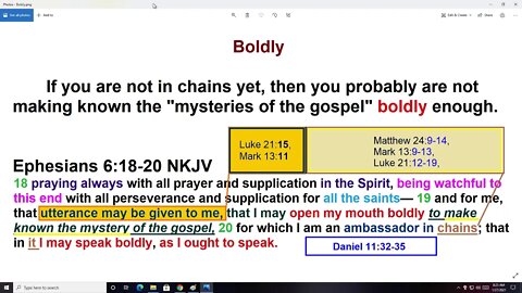 Boldly (Eph 6 is Dan 11)