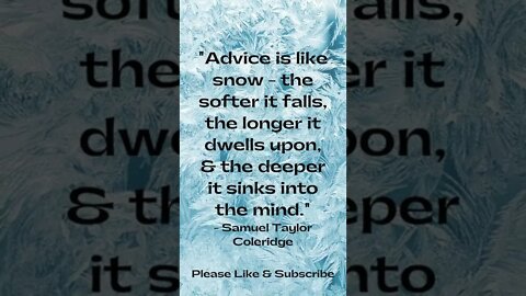 Advice is Like Snow