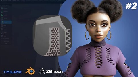 stylized character speedthrough |animation |Part 2 | cloth creation in clo3D | ZBrush |Blender