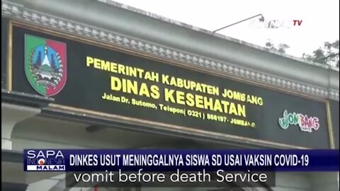Mainstream media in Indonesia reporting children dying from Vaxx