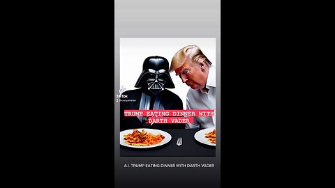 Trump eating dinner with Darth Vader