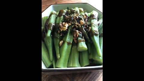 Fresh Stem Okra with Oyster Sauce