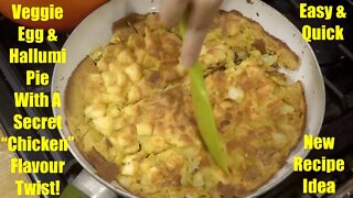Veggie Egg & Halloumi Pie With Secret "Chicken Flavour" Twist. Brain & Palate Trick for Vegetarians