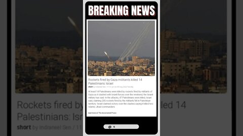 Actual Information: Rockets fired by Gaza militants killed 14 Palestinians: Israel #shorts #news