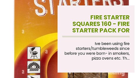 Fire Starter Squares 160 - Fire Starter Pack for Chimney, Grill Pit, Fireplace, Campfire, BBQ &...