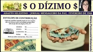 1. O DÍZIMO | ADAUTO CELESTINO, JORNAL MENSAGEIRO DA PAZ, 1938